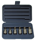 6 Piece - 6; 8; 10; 12; 14; 17mm - 1/2" Drive - Metric Hex Bit Set - Exact Tool & Supply