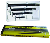 4 Piece - 6; 12; 16 & 20" - Solid Steel - Pry Bar Set - Exact Tool & Supply