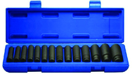 15 Piece - 11 to 32mm - 1/2" Drive - Metrid Deep Impact Socket SEt - Exact Tool & Supply