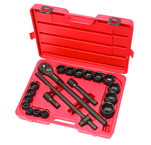 21 Piece - TEKTON - 3/4" Drive Impact Socket Set Forged and Hardened Chrome Vanadium Steel Construction; Corrosion-Resistant Black Phosphate Finish; 6 Point Impact Sockets; Non-Slip; Knurled Handle Grip; Opti-Drive Socket Design - Exact Tool & Supply