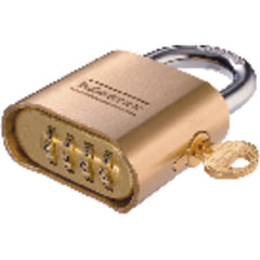 Combination Padlock 2″ Body Width; Keyed: Resettable; Brass - Exact Tool & Supply