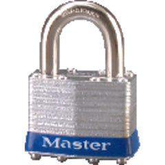 Commercial Steel Padlock 1 3/4″ Body Width; Keyed: Different; Silver - Exact Tool & Supply