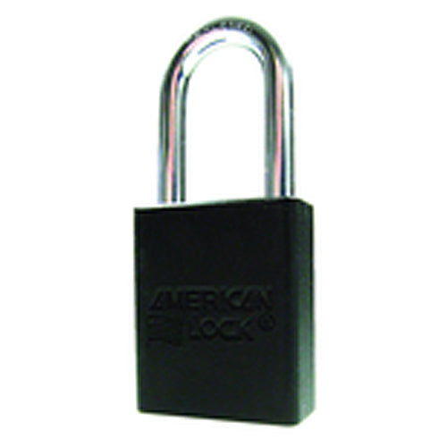 Aluminum Padlock 1 1/2″ Body Width; Keyed: Different; Black - Exact Tool & Supply