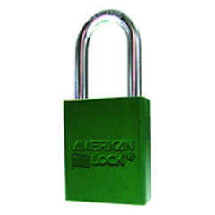 Aluminum Padlock 1 1/2″ Body Width; Keyed: Different; Green - Exact Tool & Supply