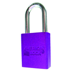 Aluminum Padlock 1 1/2″ Body Width; Keyed: Different; Purple - Exact Tool & Supply