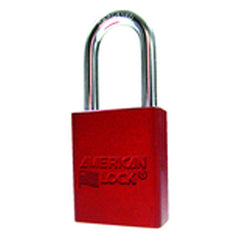 Aluminum Padlock 1 1/2″ Body Width; Keyed: Different; Red - Exact Tool & Supply