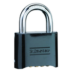 Combination Padlock 2″ Body Width; Keyed: Resettable; Black - Exact Tool & Supply