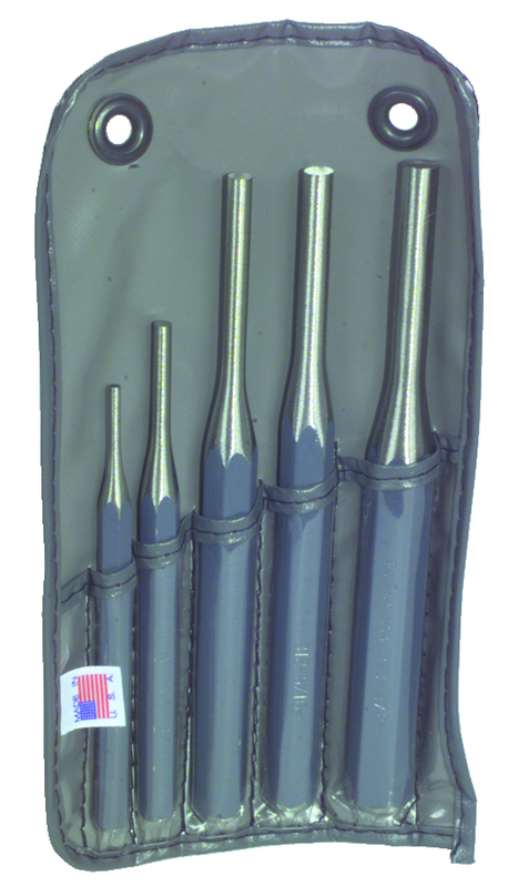 5 Piece Pin Punch Set --; 1/8 to 5/16 Diameter - Exact Tool & Supply