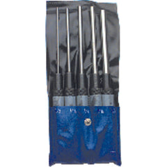 5 Pieces Long Drive Pin Punch Set - Model HMC–016; 1/8″ to 3/8″ Diameter - Exact Tool & Supply