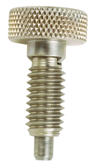 Hand Retractable Spring Plunger with Knurled Knob - 1 lbs Initial End Force, 10 lbs Final End Force (1/2-13 Thread) - Exact Tool & Supply