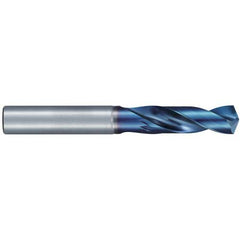 J Dia. x 8 mm Shank × 35 mm Flute Length × 79 mm OAL, Stub, 135°, Aqua Revo D, 2 Flute, External, Solid Carbide Drill - Exact Tool & Supply