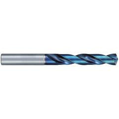 #7 Dia. × 6 mm Shank × 40 mm Flute Length × 82 mm OAL, Jobber, 135°, Aqua Revo D, 2 Flute, External, Solid Carbide Drill - Exact Tool & Supply