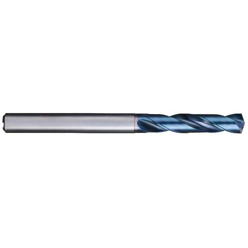 #2 Dia. × 6 mm Shank × 28 mm Flute Length × 66 mm OAL, 3XD, 140°, Aqua Revo D, 2 Flute, Internal, Solid Carbide Drill - Exact Tool & Supply