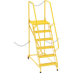 ‎Semi-Trailer Access Ladder - 6-Grip Step Yellow - 350# - Exact Tool & Supply