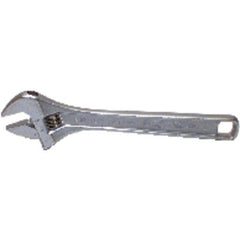 1/2″ Opening-4″ Overall Length - Chrome Plated Adjustable Wrench - Exact Tool & Supply