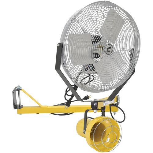 Incandescent Dbl Arm - Strut Light 40 W/18″Fan - Exact Tool & Supply