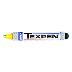 Texpen Medium Marker - Stainless Steel Ball Tip - Yellow - Exact Tool & Supply
