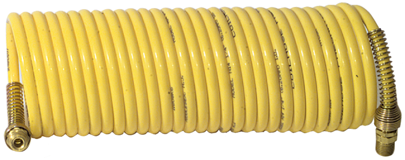 #N14-50A - 1/4 MPT x 50 Feet - Yellow Nylon - 1-Swivel x 1- Rigid Fitting(s) - Recoil Air Hose - Exact Tool & Supply