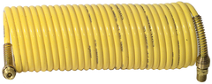 #N38-25A - 3/8 MPT x 25 Feet - Yellow Nylon - 1-Swivel x 1- Rigid Fitting(s) - Recoil Air Hose - Exact Tool & Supply