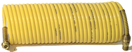 #N38-12A - 3/8 MPT x 12 Feet - Yellow Nylon - 1-Swivel x 1- Rigid Fitting(s) - Recoil Air Hose - Exact Tool & Supply