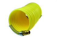 #N12-50A - 1/2 MPT x 50 Feet - Yellow Nylon - 1-Swivel x 1- Rigid Fitting(s) - Recoil Air Hose - Exact Tool & Supply