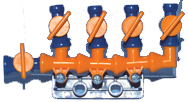 Coolant Hose System Component - 1/4 ID System - 1/4" Total Flow Control Manifold w/5 valves (Pack of 1) - Exact Tool & Supply