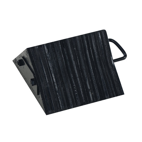 Laminated Rubber Wheel Chock 9.5 × 10.125 × 5.5 - Exact Tool & Supply