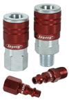 #A73458D - 1/4'' Body x 1/4 NPT (14-Pcs) - Red Industrial Coupler & Plug Kit - Exact Tool & Supply