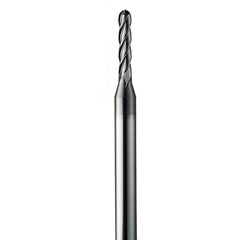 2 mm Dia. × 3 mm Shank × 6 mm DOC × 38 mm OAL, Carbide AlTiN, Spiral , 2 Flute, 30° Helix, Ballnose End Mill - Exact Tool & Supply
