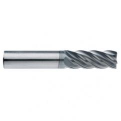 1" Dia. - 3-1/4" LOC - 6" OAL - .015 Radius 5 FL Carbide End Mill-AlCrN-X - Exact Tool & Supply