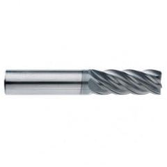 1" Dia. - 3-1/4" LOC - 6" OAL - .015 Radius 5 FL Carbide End Mill-AlCrN-X - Exact Tool & Supply
