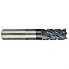 1/2" Dia. - 5/8" LOC - 3" OAL - .030 Radius 5 FL Carbide S/E HP End Mill-AlCrNX - Exact Tool & Supply