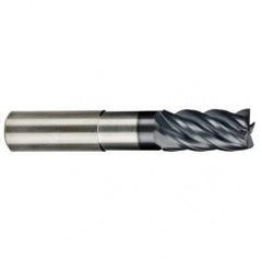 1/2" Dia. - 5/8" LOC - 3" OAL - .030 Radius 5 FL Carbide S/E HP End Mill-AlCrNX - Exact Tool & Supply
