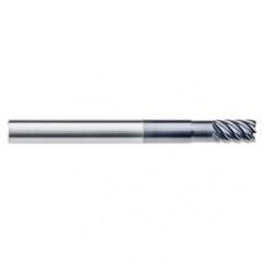 1/4" Dia. - 5/8" LOC - 4" OAL - .015 Radius 6 FL Carbide End Mill-Uncoated - Exact Tool & Supply