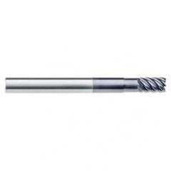 1/4" Dia. - 5/8" LOC - 3" OAL - .015 Radius 6 FL Carbide End Mill-Uncoated - Exact Tool & Supply