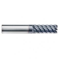 3/8" Dia. - 1-1/4" LOC - 3" OAL - .030 Radius 6 FL Carbide End Mill-AlTiN-x - Exact Tool & Supply