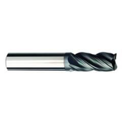 1/4 Dia. x 2-1/2 Overall Length 4-Flute .030 C/R Solid Carbide SE End Mill-Round Shank-Center Cut-AlCrN-X - Exact Tool & Supply
