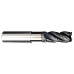 1/2 Dia. x 5 Overall Length 4-Flute .030 C/R Solid Carbide SE End Mill-Round Shank-Center Cut-AlCrN-X - Exact Tool & Supply