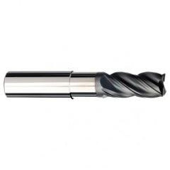 1/2 Dia. x 5 Overall Length 4-Flute .030 C/R Solid Carbide SE End Mill-Round Shank-Center Cut-AlCrN-X - Exact Tool & Supply
