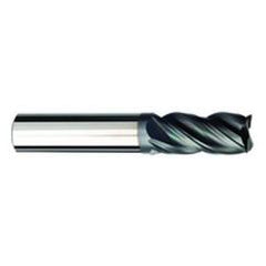 3/8 Dia. x 3 Overall Length 4-Flute .015 C/R Solid Carbide SE End Mill-Round Shank-Center Cut-AlCrN-X - Exact Tool & Supply