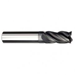 1/2 Dia. x 5 Overall Length 4-Flute .060 C/R Solid Carbide SE End Mill-Round Shank-Center Cut-AlCrN-X - Exact Tool & Supply