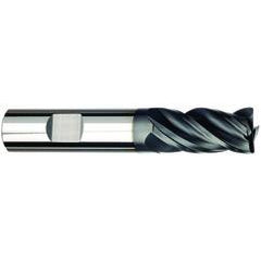 1/2 Dia. x 4 Overall Length 4-Flute Square End Solid Carbide SE End Mill-Weldon Shank-Center Cut-AlCrN-X - Exact Tool & Supply