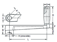 Bored Crank Handle - 1/2'' Hole Diameter; 2-1/2'' Handle Length; 3.94'' Width - Exact Tool & Supply