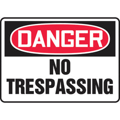 Sign, Danger No Trespassing, 7″ × 10″, Vinyl - Exact Tool & Supply