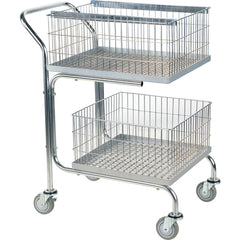 Mail Cart-Double Tray-Basket 29 × 18 × 39 - Exact Tool & Supply