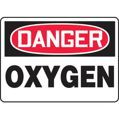 Sign, Danger Oxygen, 7″ × 10″, Aluminum - Exact Tool & Supply
