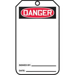 Safety Tag, Danger (Blank), 25/Pk, Cardstock - Exact Tool & Supply