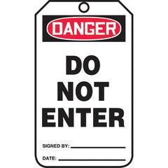 Safety Tag, Danger Do Not Enter , 25/Pk, Cardstock - Exact Tool & Supply