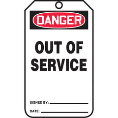 Safety Tag, Danger Out Of Service, 25/Pk, Cardstock - Exact Tool & Supply