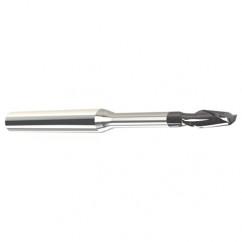 2mm Dia. - 2.5mm LOC - 38mm OAL - .25mm C/R 2 FL Carbide End Mill with 20mm Reach-Nano Coated - Exact Tool & Supply